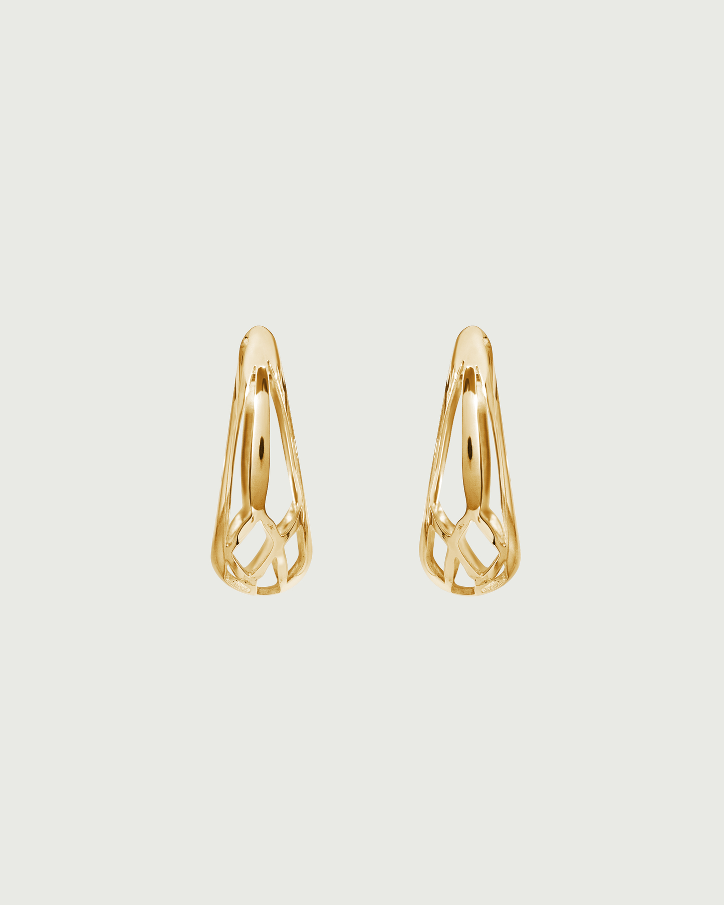 Front view of Cicada Hoops in 14k rose gold Front view of Cicada Hoops in 14k rose gold
