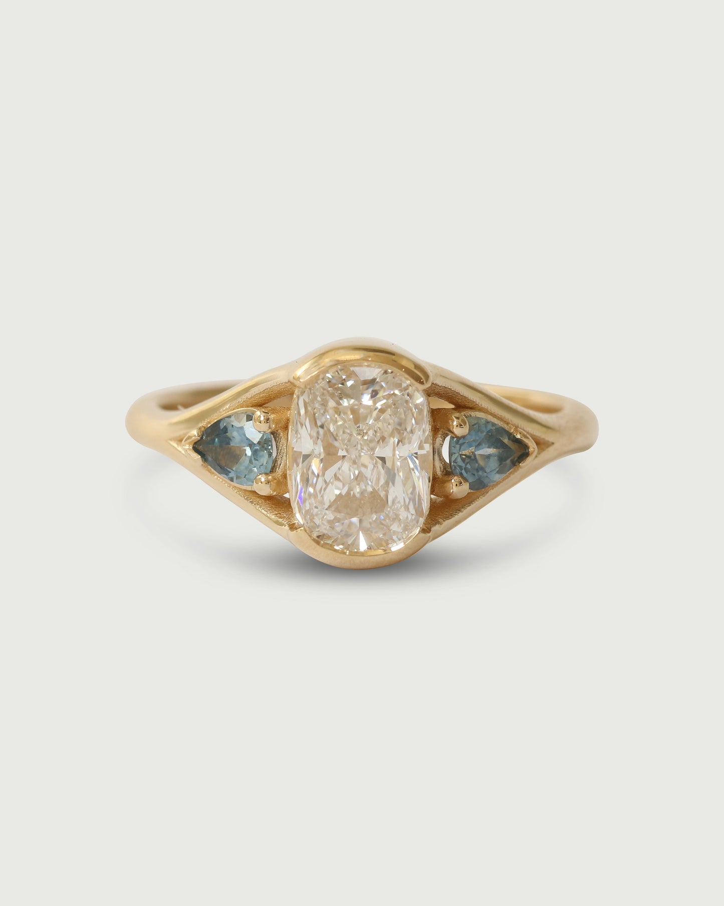 Front view of Triple Tributary Ring in 14k yellow gold by Kestrel Dillon Front view of Triple Tributary Ring in 14k yellow gold by Kestrel Dillon