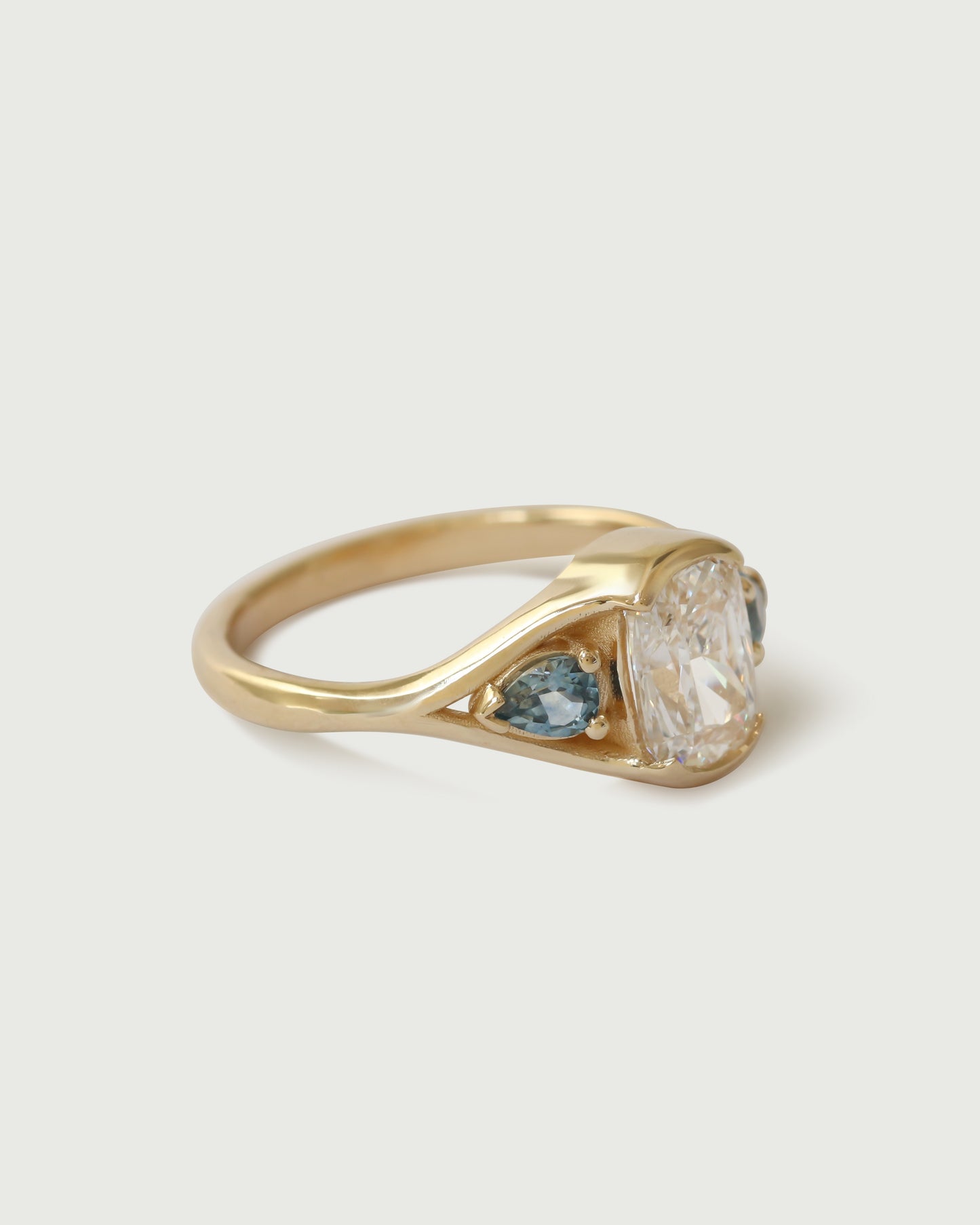 Side view of Triple Tributary Ring in 14k yellow gold by Kestrel Dillon Side view of Triple Tributary Ring in 14k yellow gold by Kestrel Dillon