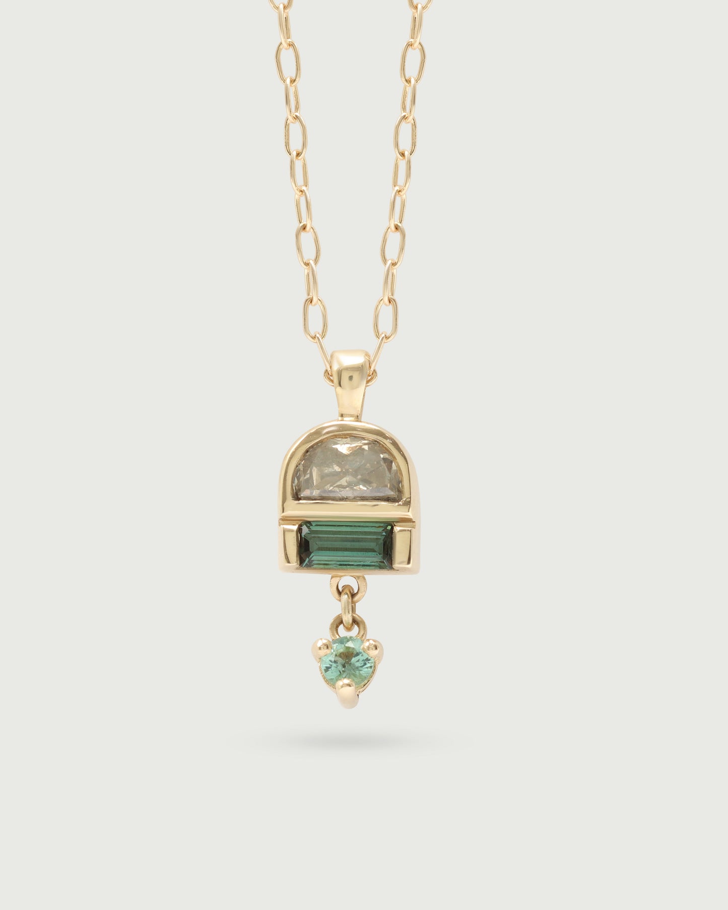 Close up front view of Monsoon Pendant in 14k yellow gold by Kestrel DIllon Close up front view of Monsoon Pendant in 14k yellow gold by Kestrel DIllon