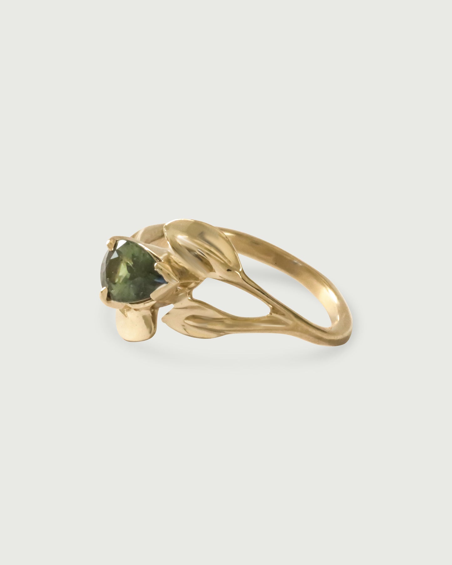 Side view of Curved Willow Ring in 14k yellow gold Side view of Curved Willow Ring in 14k yellow gold