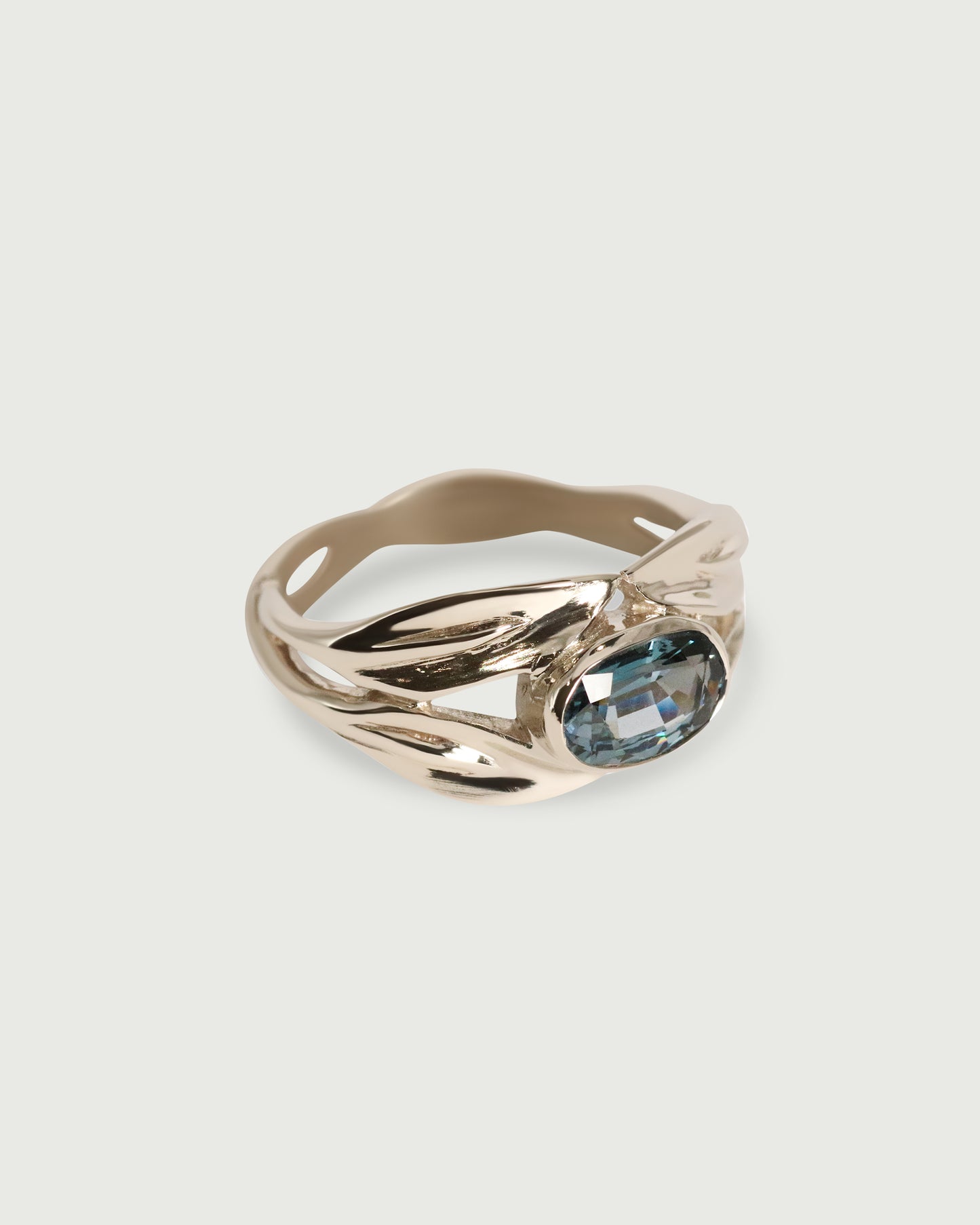 Side view of East / West Willow Ring in 14k white gold Side view of East / West Willow Ring in 14k white gold