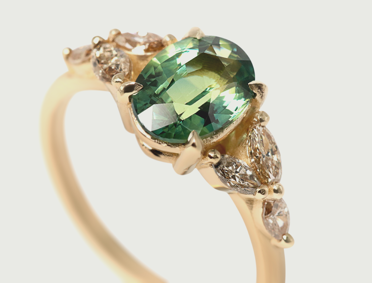 Close view of the Aster Ring by Kestrel Dillon in 14k yellow gold Close view of the Aster Ring by Kestrel Dillon in 14k yellow gold