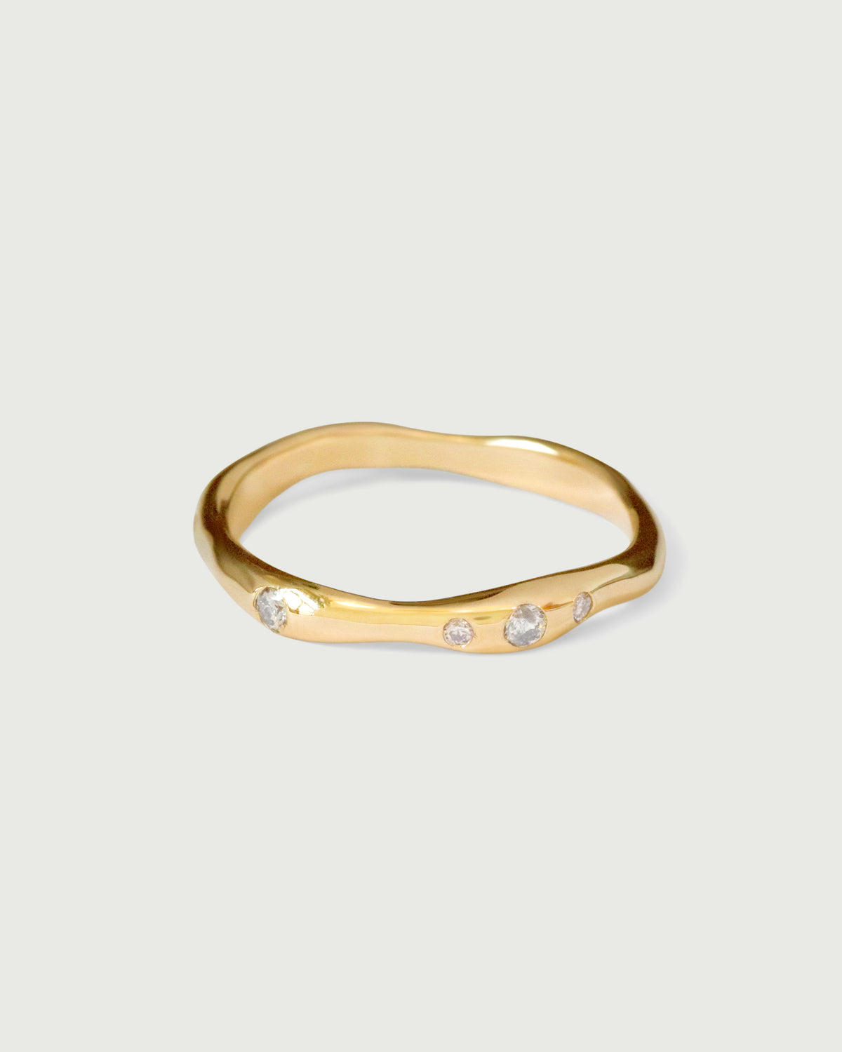 Side view of Drizzle Band in 14k Yellow Gold by Kestrel Dillon Side view of Drizzle Band in 14k Yellow Gold by Kestrel Dillon