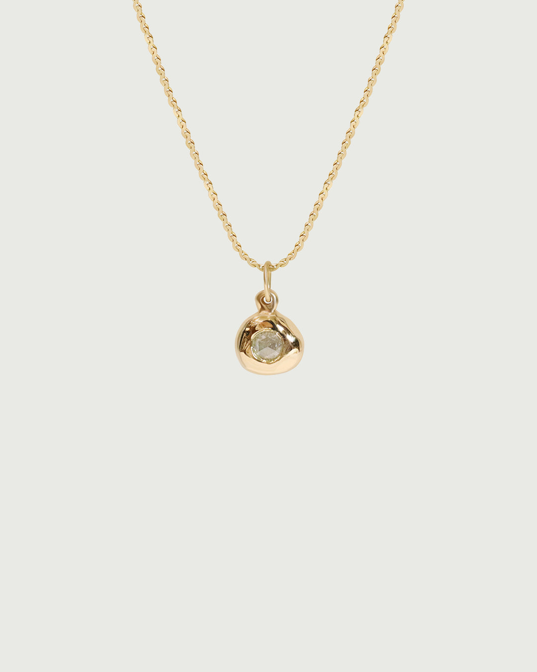 Front view of Star Jelly Pendant with Rose Cut Diamond in 14k yellow gold by Kestrel Dillon Front view of Star Jelly Pendant with Rose Cut Diamond in 14k yellow gold by Kestrel Dillon