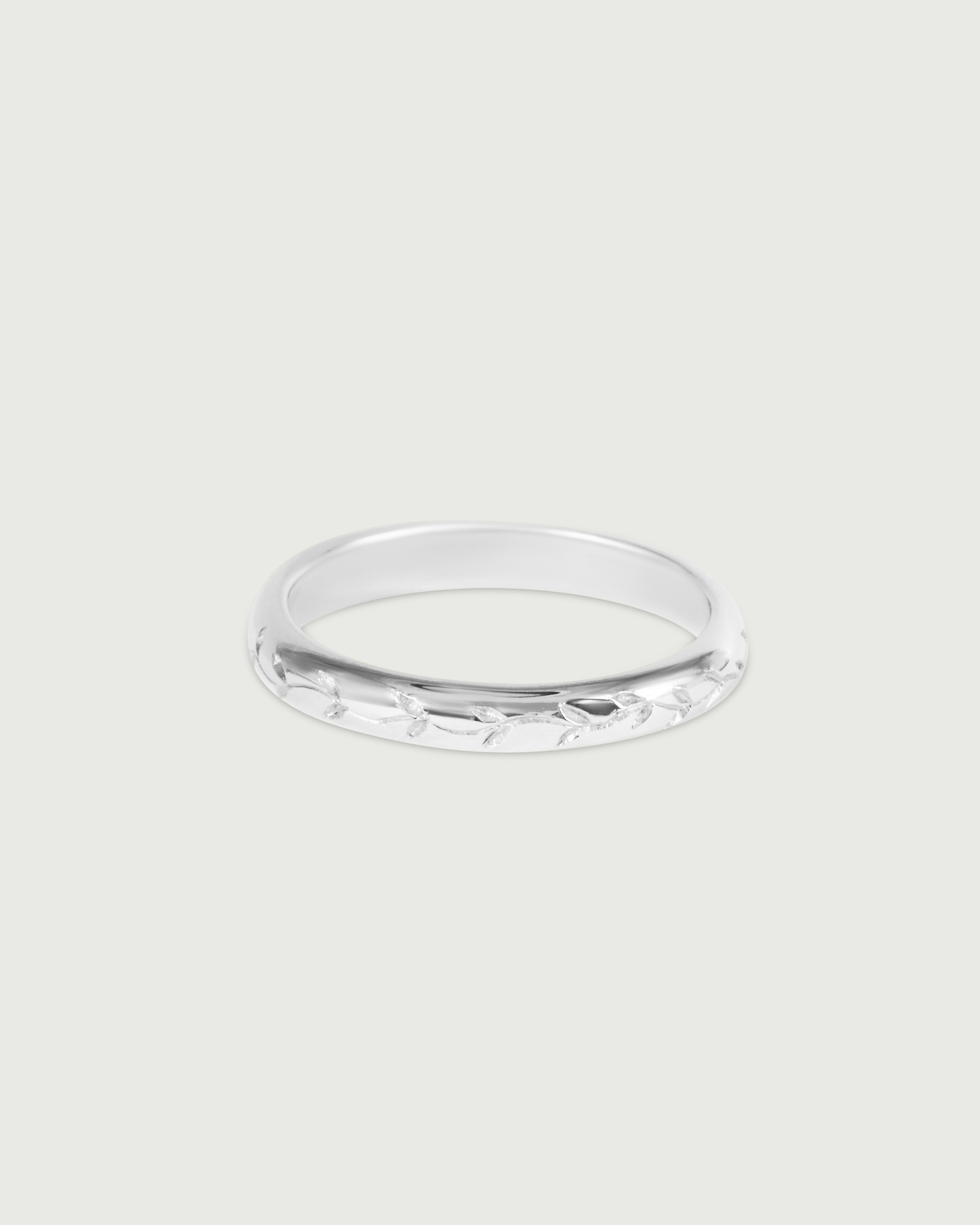 Front view of Willow Engraved Band in Platinum Front view of Willow Engraved Band in Platinum