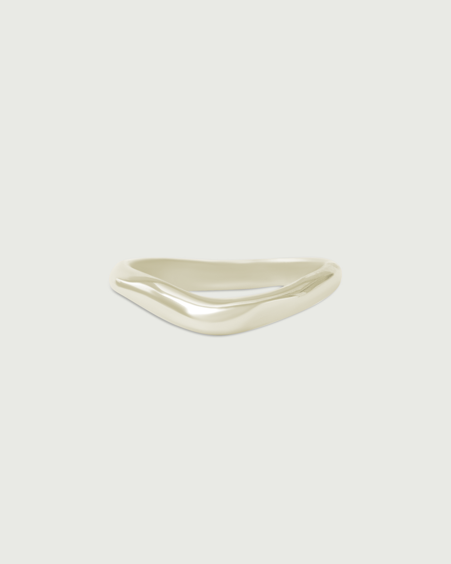 Front view of Root Curve Band in 18k White Gold Front view of Root Curve Band in 18k White Gold