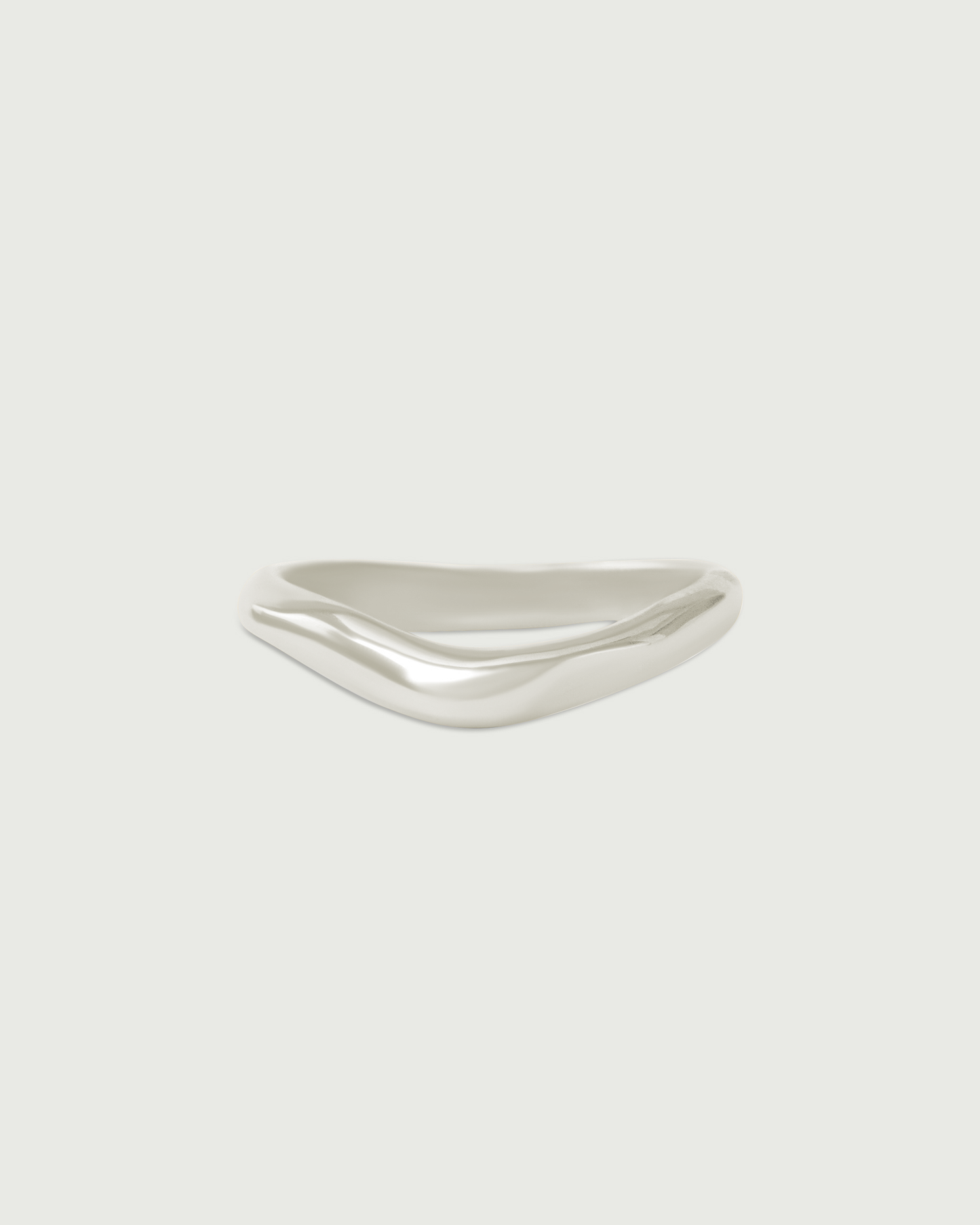 Front view of Root Curve Band in 14k White Gold Front view of Root Curve Band in 14k White Gold