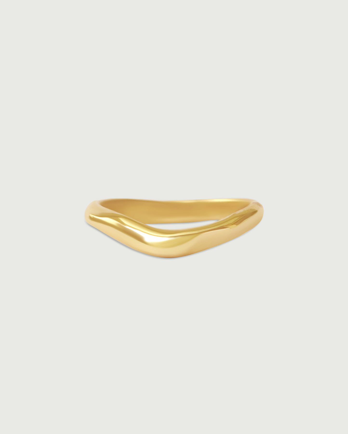Front view of Root Curve Band in 14k Rose Gold Front view of Root Curve Band in 14k Rose Gold