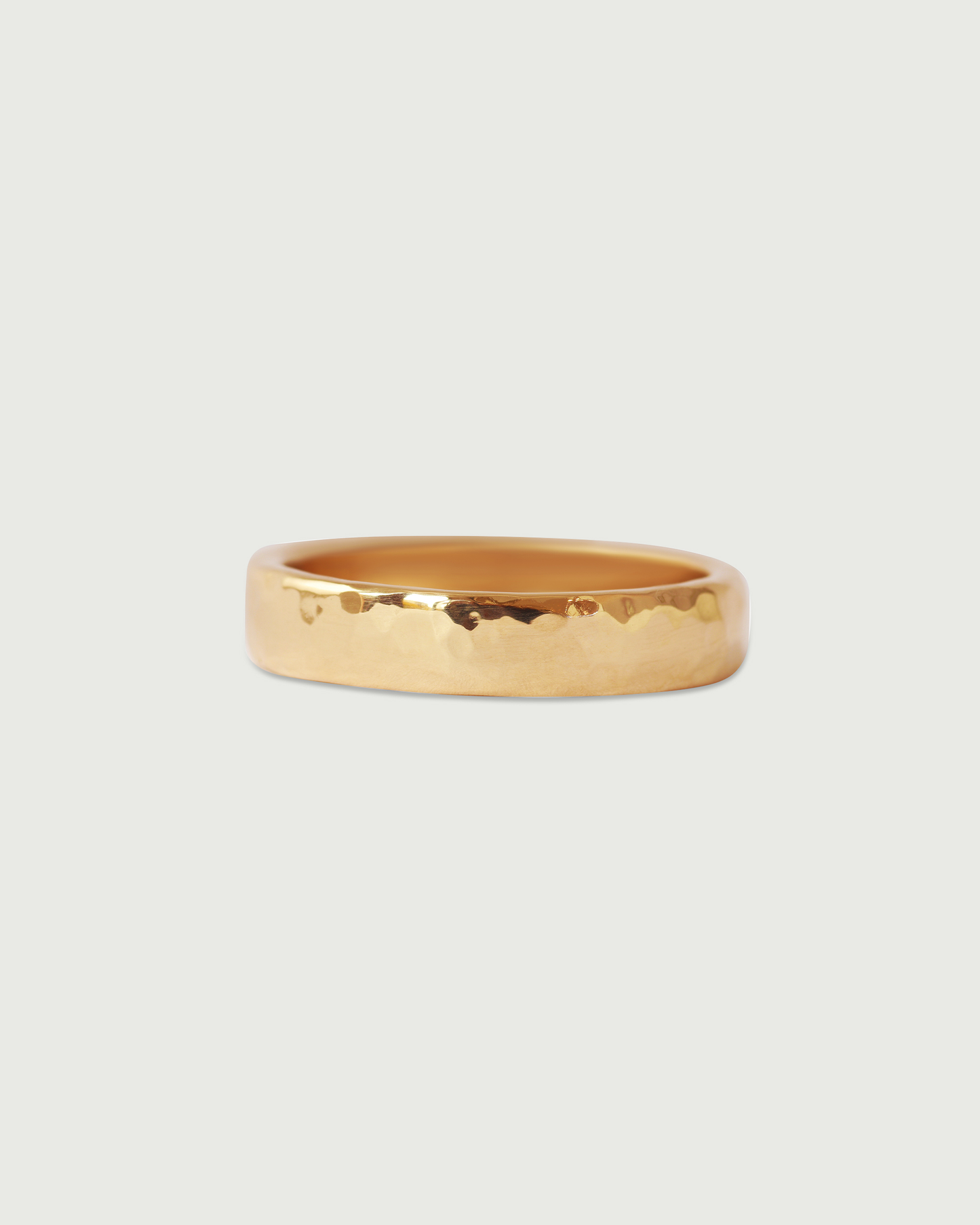 Front view of 4.5mm Hammered Band in 14k Rose Gold Front view of 4.5mm Hammered Band in 14k Rose Gold