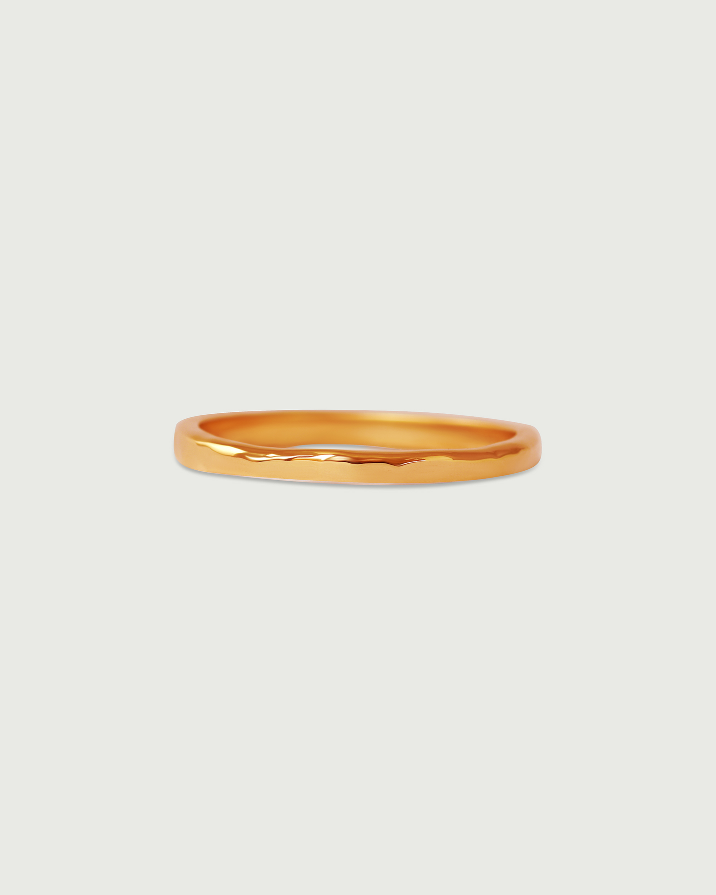Front view of 2mm Hammered Band in 18k Rose Gold Front view of 2mm Hammered Band in 18k Rose Gold