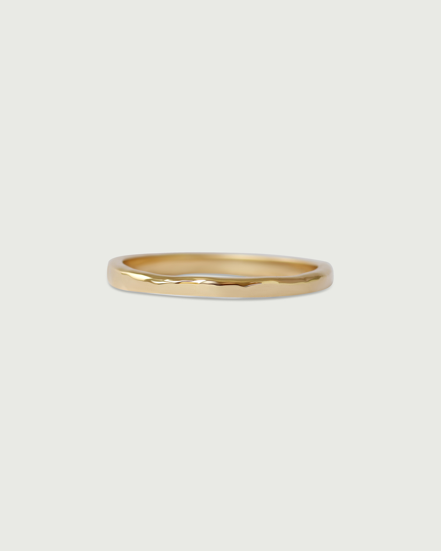 Front view of 2mm Hammered Band in 14k Yellow Gold Front view of 2mm Hammered Band in 14k Yellow Gold