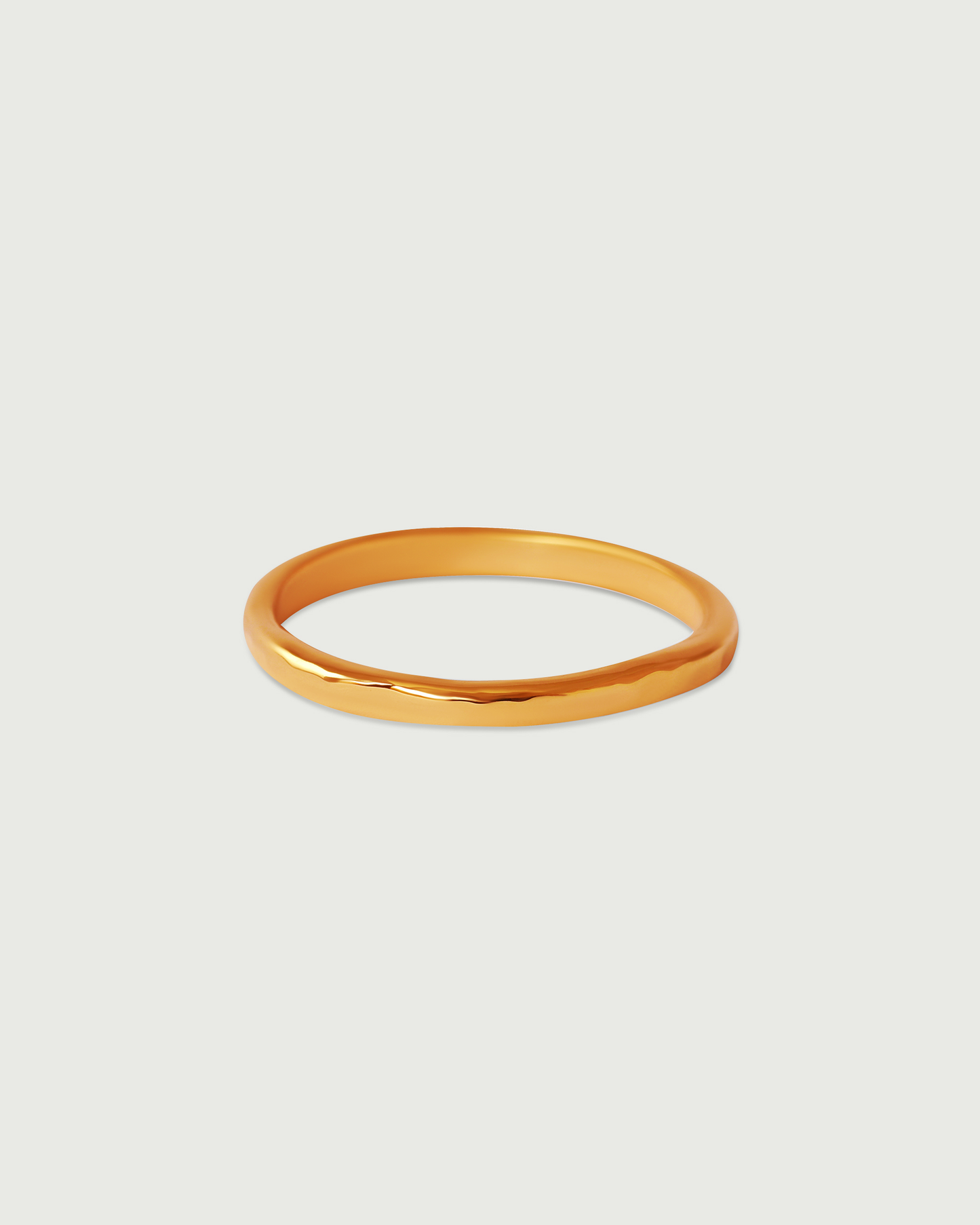 Side view of 2mm Hammered Band in 18k Rose Gold Side view of 2mm Hammered Band in 18k Rose Gold