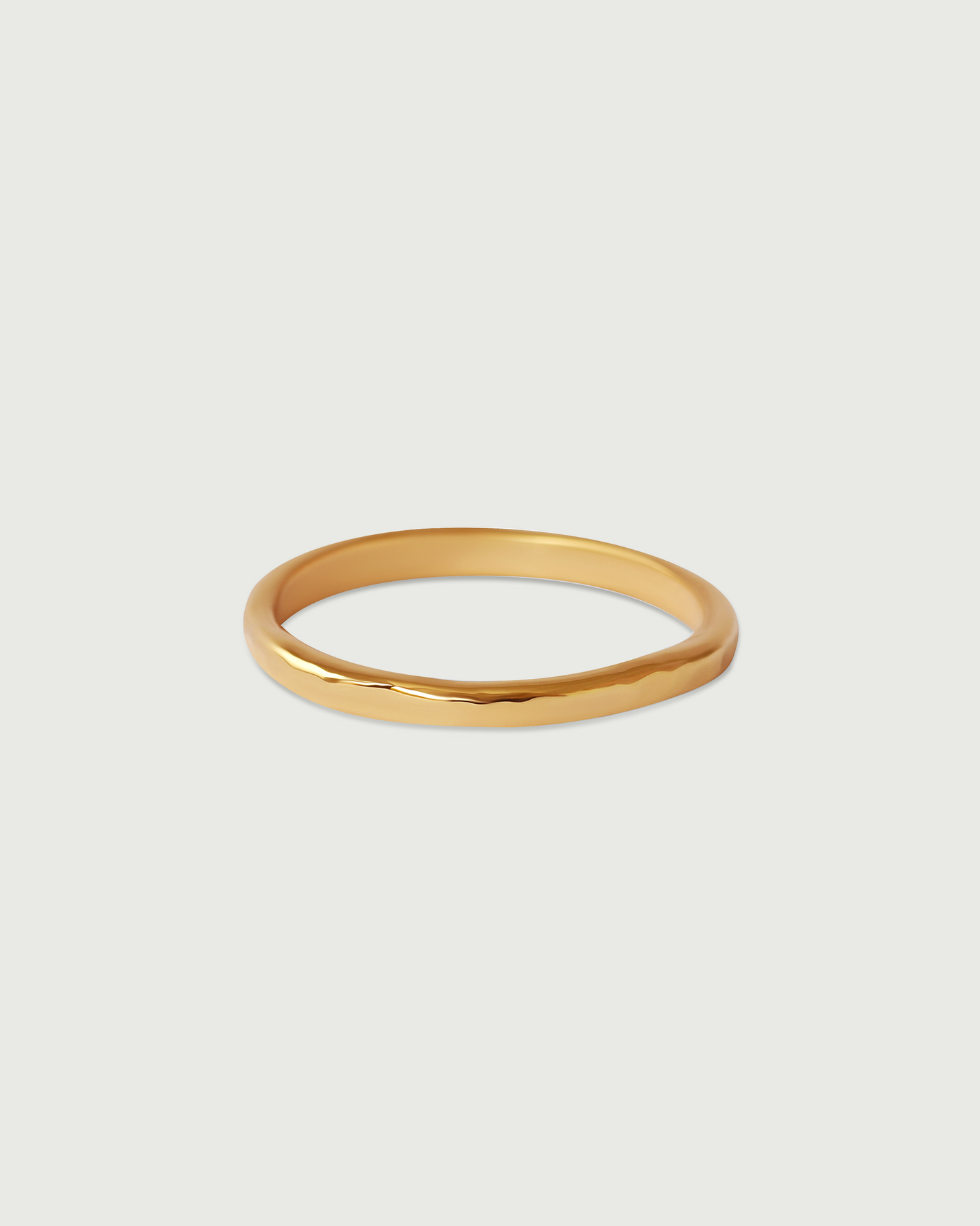 Side view of 2mm Hammered Band in 14k Rose Gold Side view of 2mm Hammered Band in 14k Rose Gold