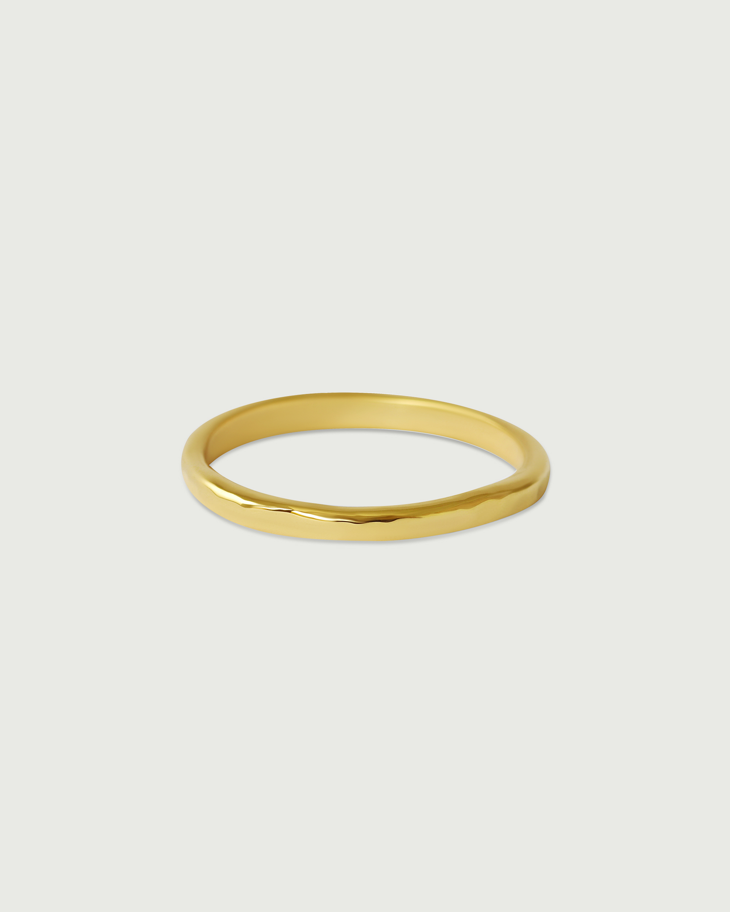 Side view of 2mm Hammered Band in 18k Yellow Gold Side view of 2mm Hammered Band in 18k Yellow Gold