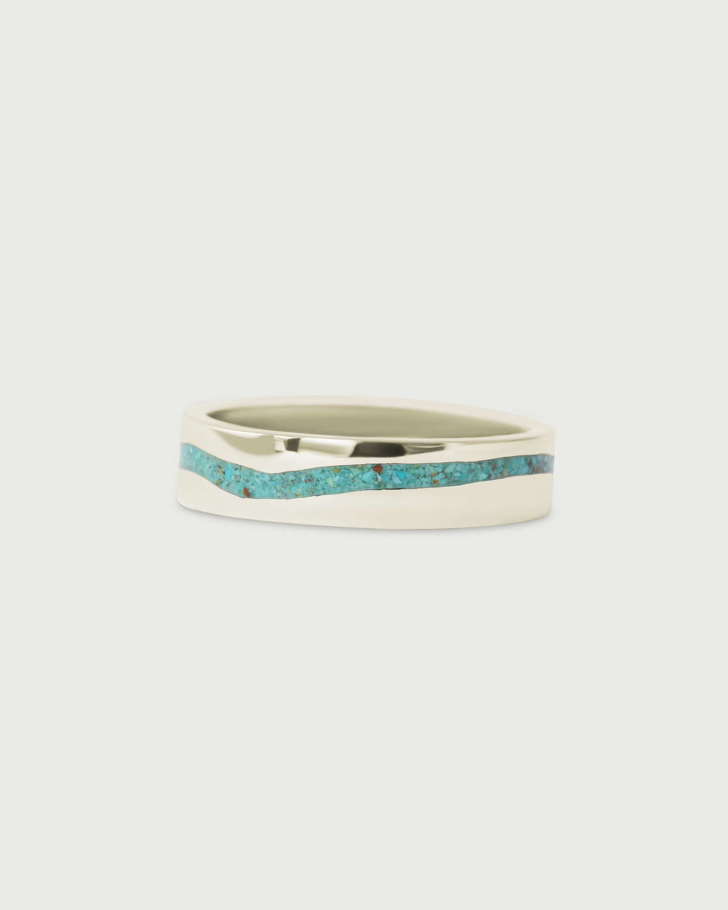 Front view of River Inlay Band in 18k White Gold Front view of River Inlay Band in 18k White Gold