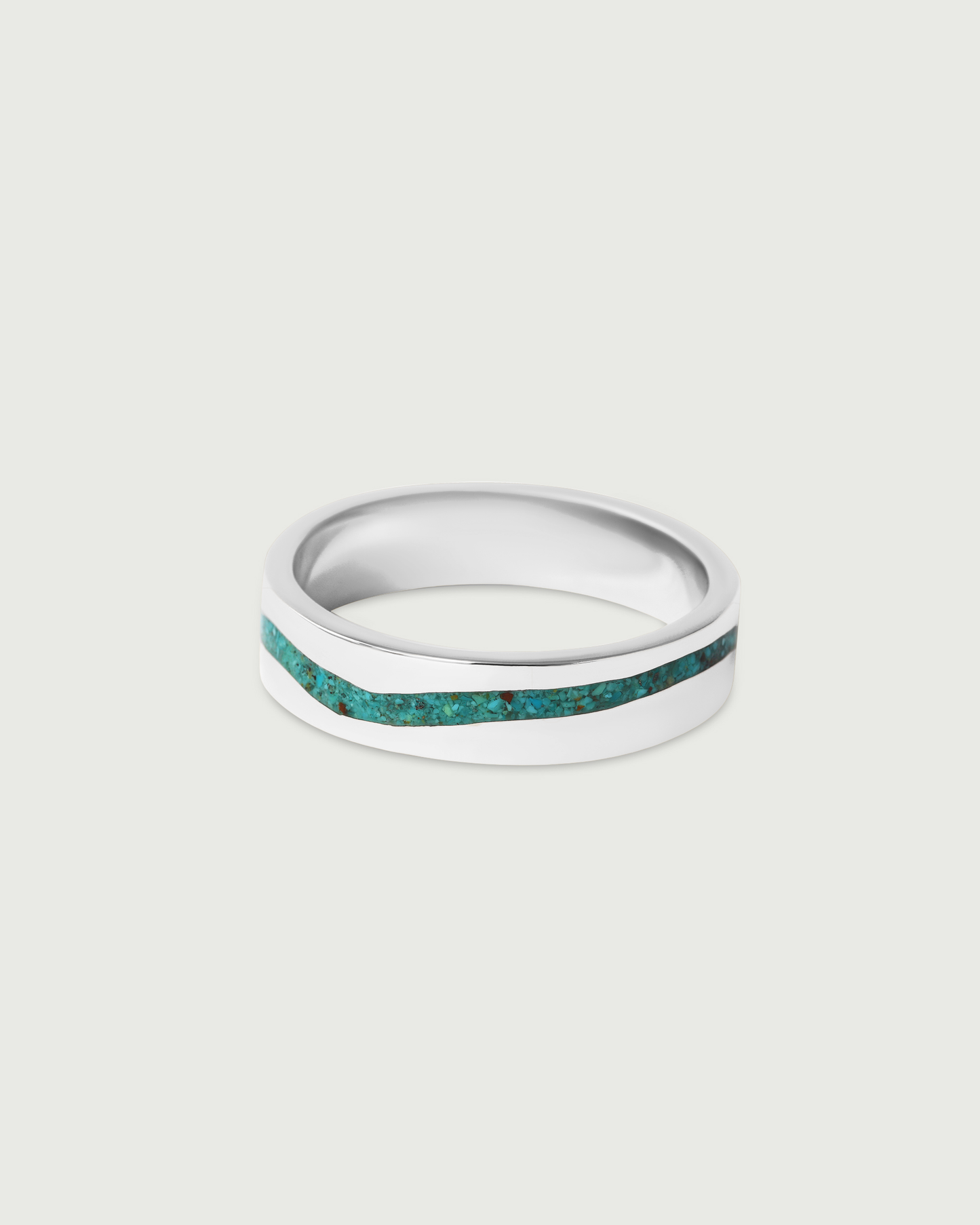 Side view of River Inlay Band in Platinum Side view of River Inlay Band in Platinum
