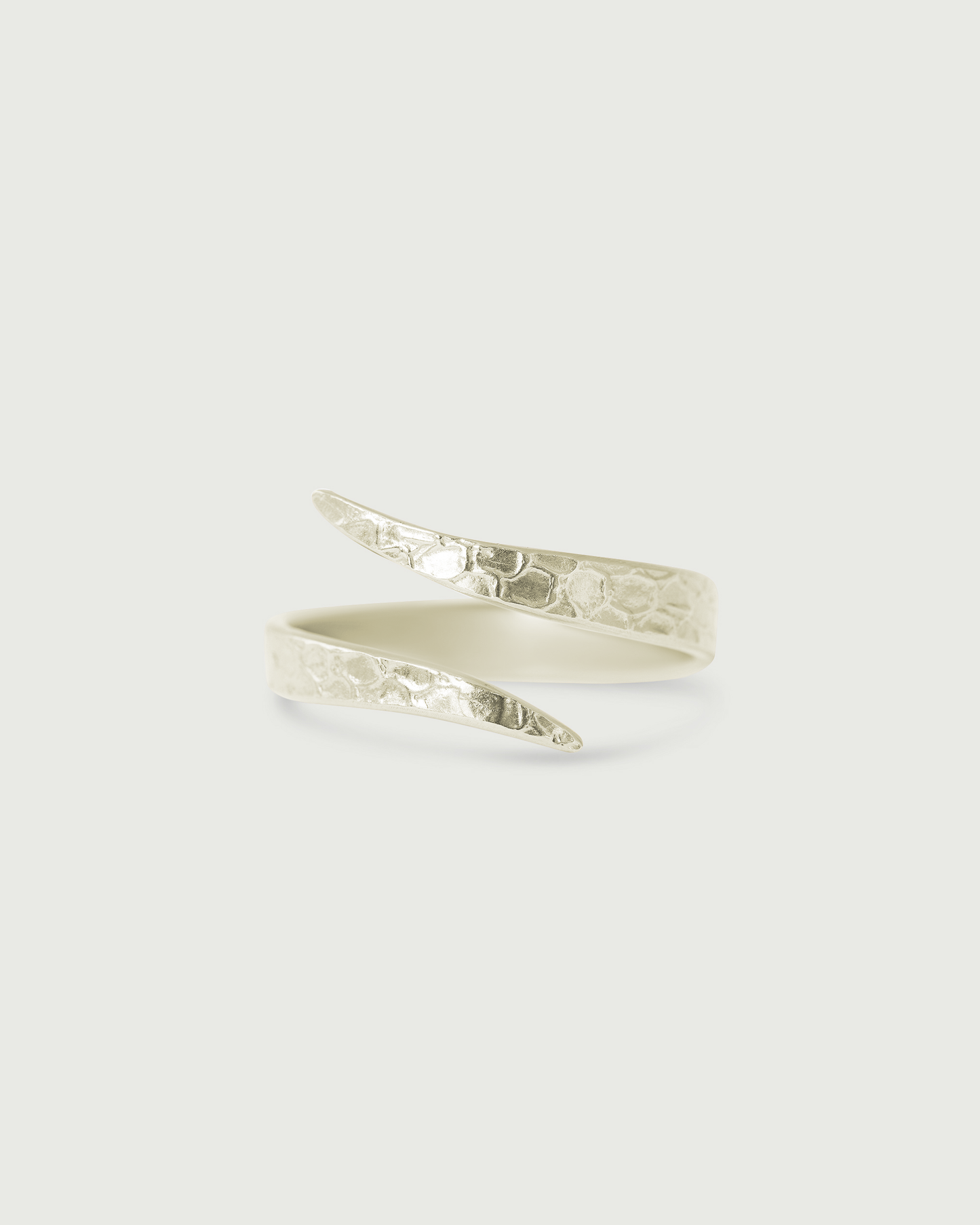 Front view of Snake Spiral Ring in 18k White Gold Front view of Snake Spiral Ring in 18k White Gold