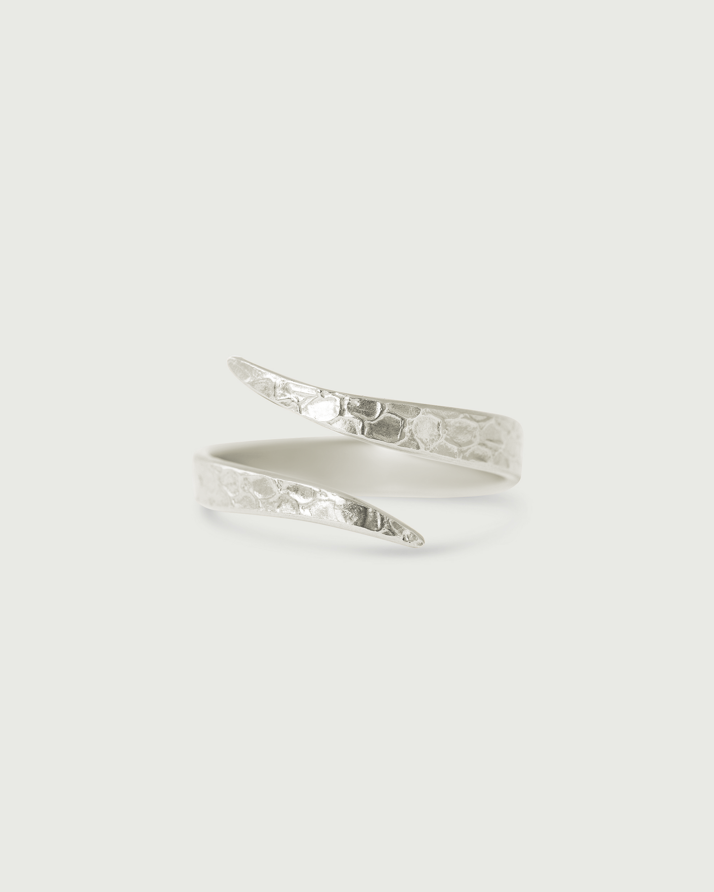 Front view of Snake Spiral Ring in 14k White Gold Front view of Snake Spiral Ring in 14k White Gold
