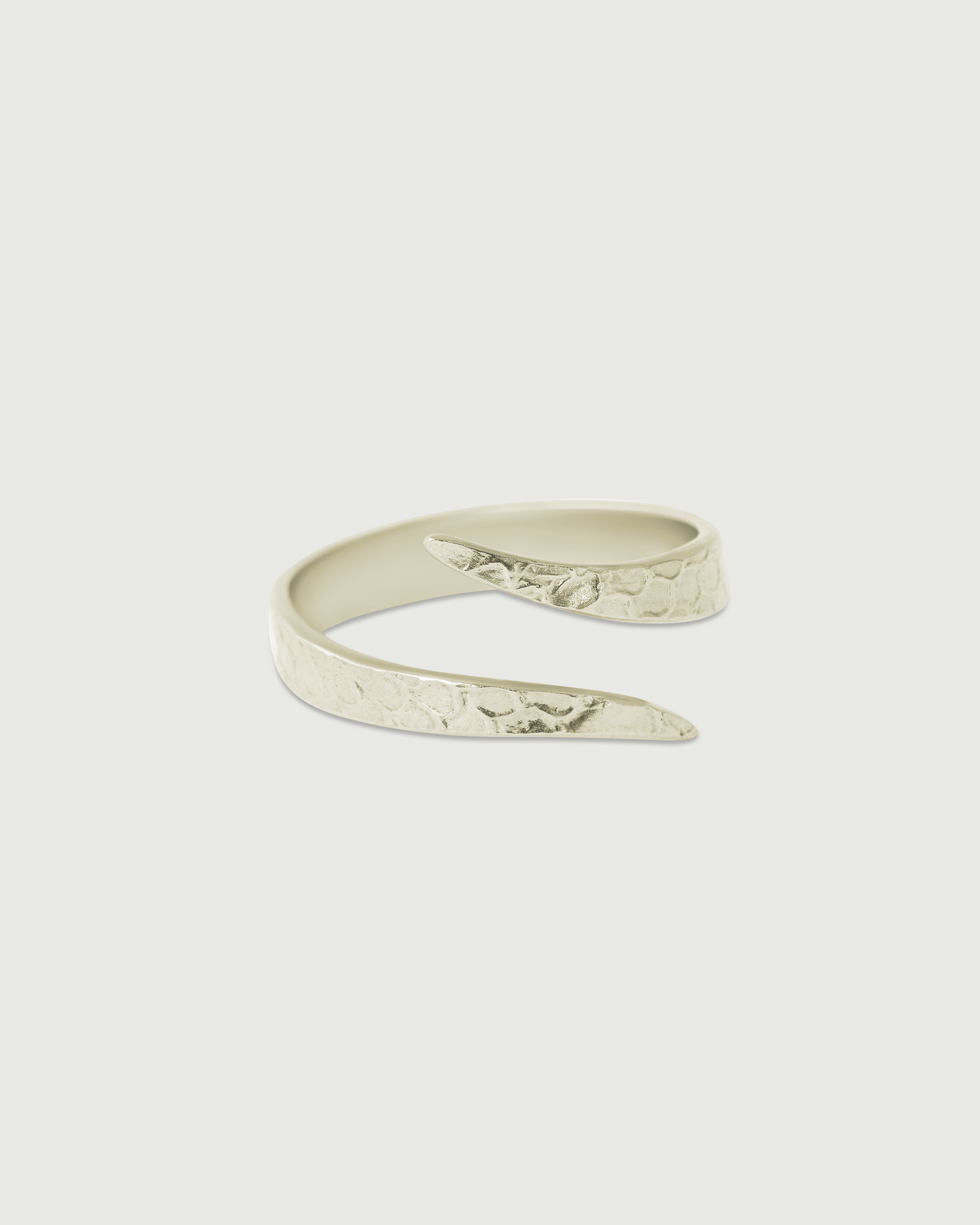 Side view of Snake Spiral Ring in 18k White Gold Side view of Snake Spiral Ring in 18k White Gold