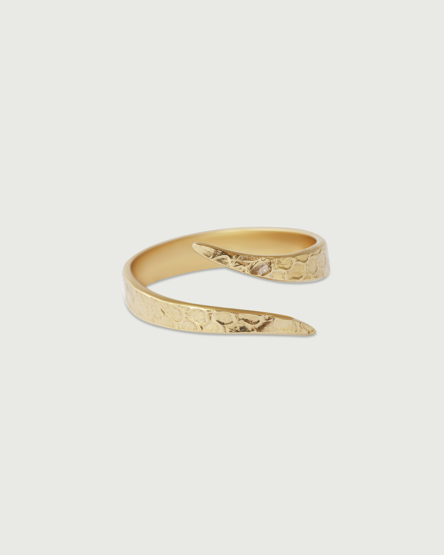 Side view of Snake Spiral Ring in 14k Yellow Gold Side view of Snake Spiral Ring in 14k Yellow Gold