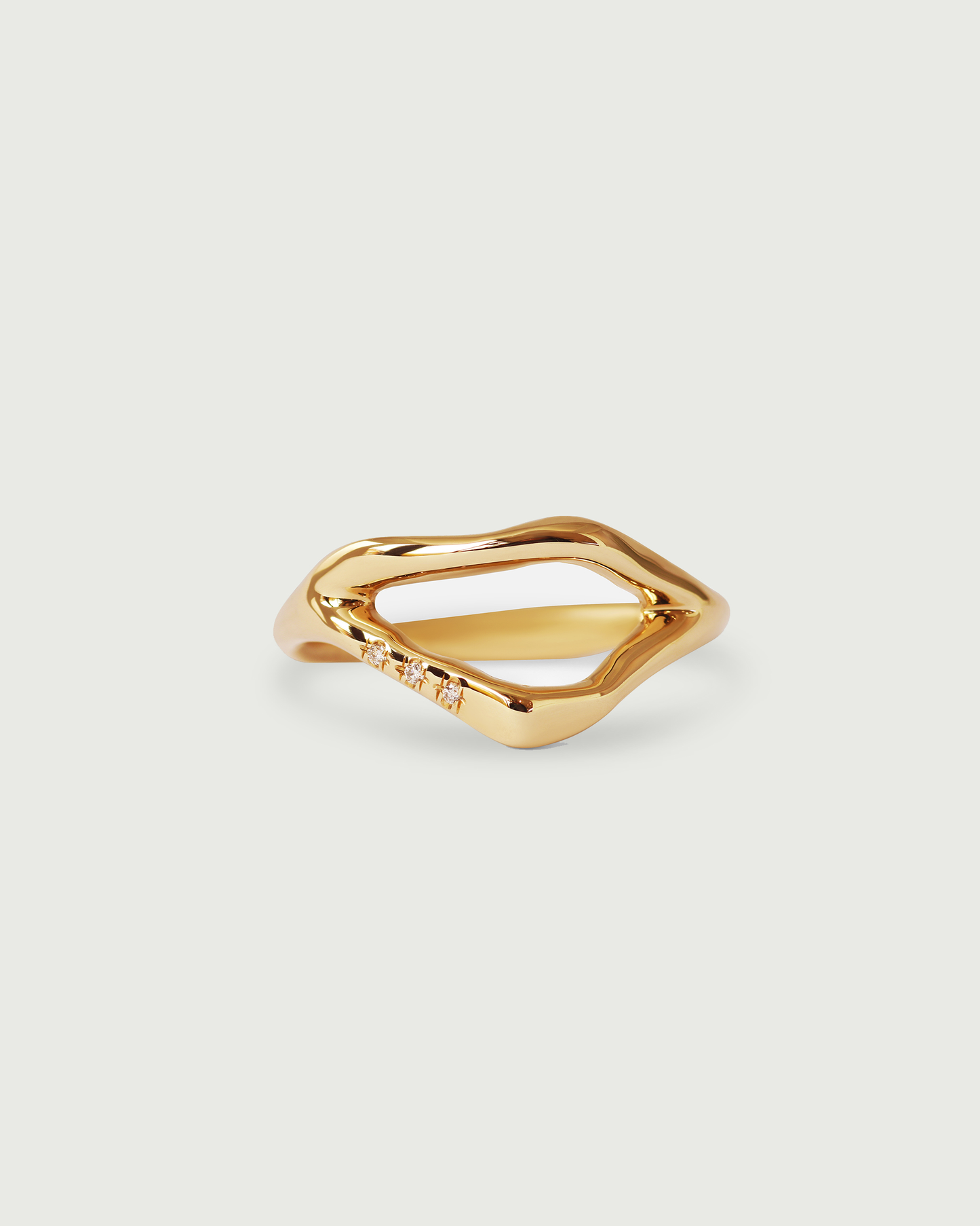 Front view of Split Root Ring in 14k Rose Gold Front view of Split Root Ring in 14k Rose Gold