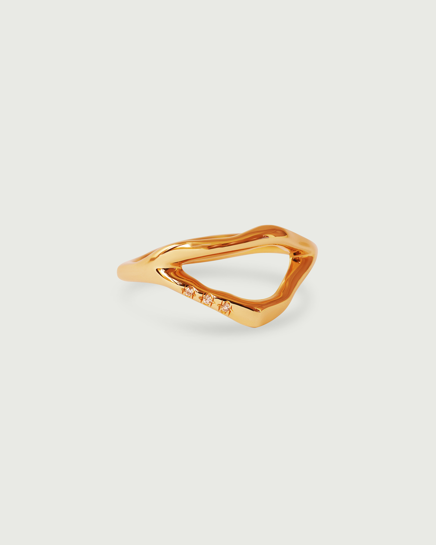 Side view of Split Root Ring in 18k Rose Gold Side view of Split Root Ring in 18k Rose Gold