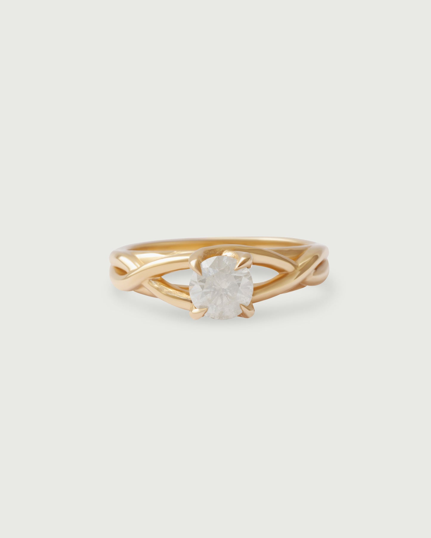Front view of Twist Solitaire Ring in 14k yellow gold by Kestrel Dillon Front view of Twist Solitaire Ring in 14k yellow gold by Kestrel Dillon