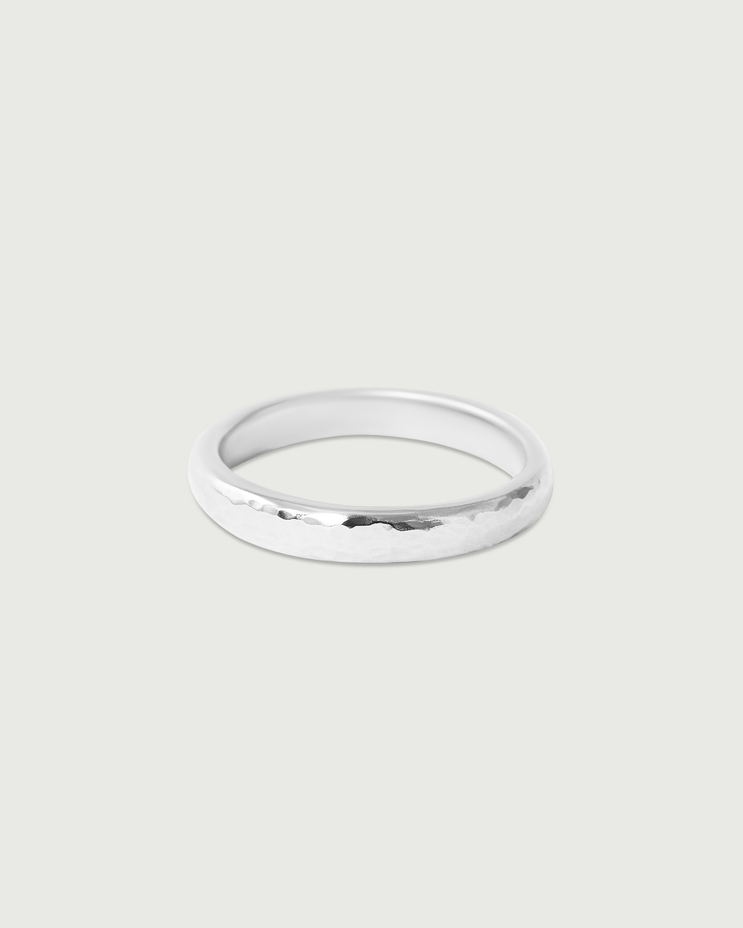 Side view of 3mm Hammered Band in Platinum Side view of 3mm Hammered Band in Platinum
