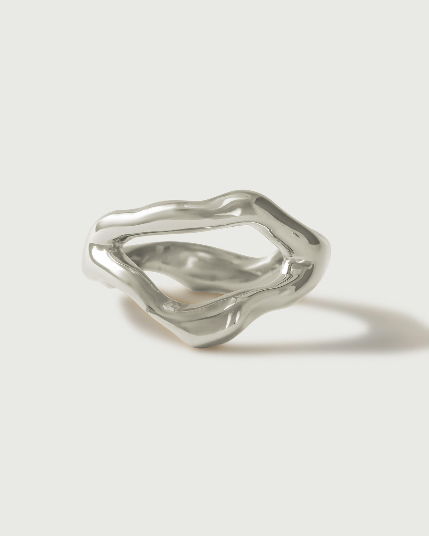 Front view of Chunky Split Root Ring in 14k White Gold Front view of Chunky Split Root Ring in 14k White Gold