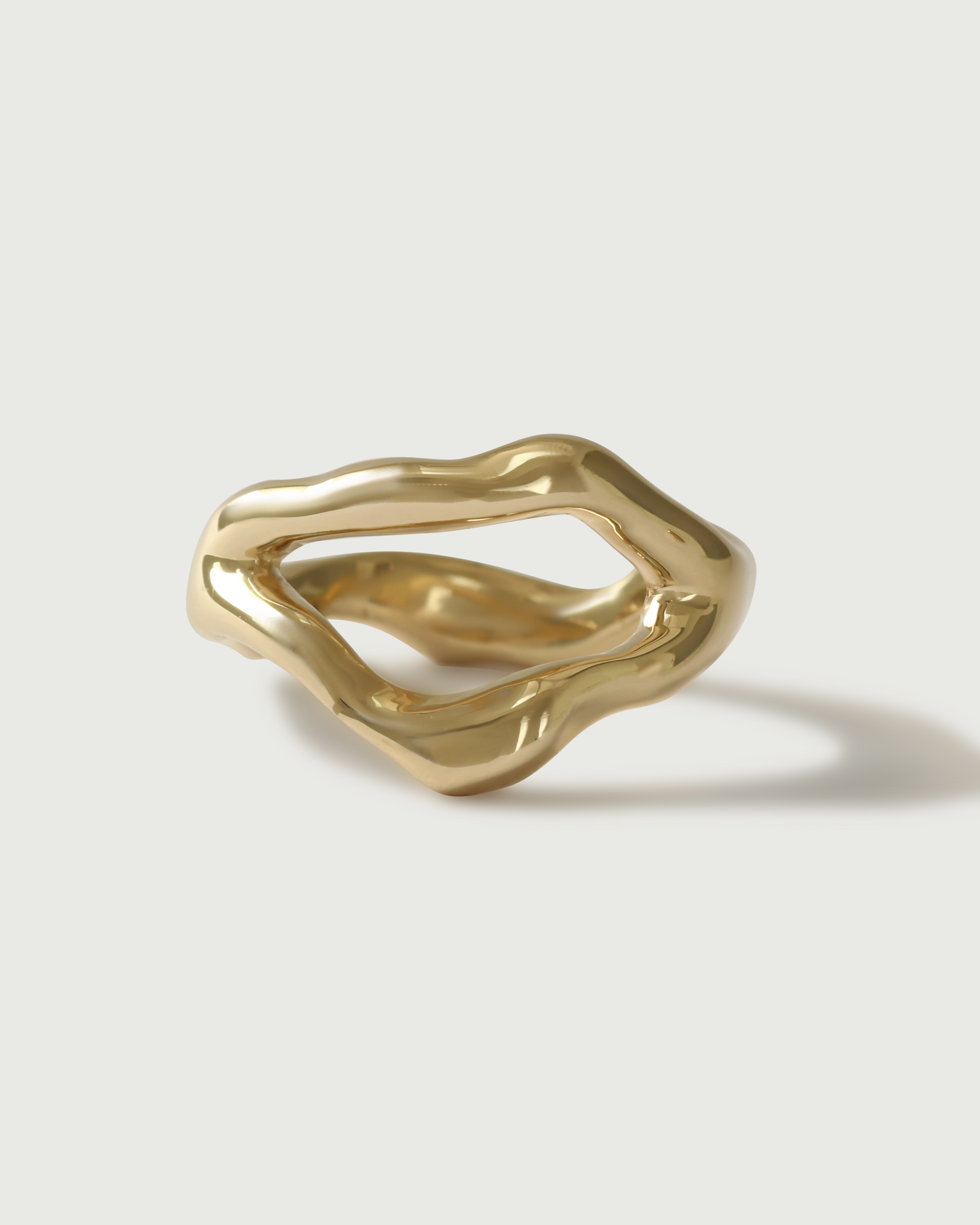 Front view of Chunky Split Root Ring in 14k Yellow Gold Front view of Chunky Split Root Ring in 14k Yellow Gold
