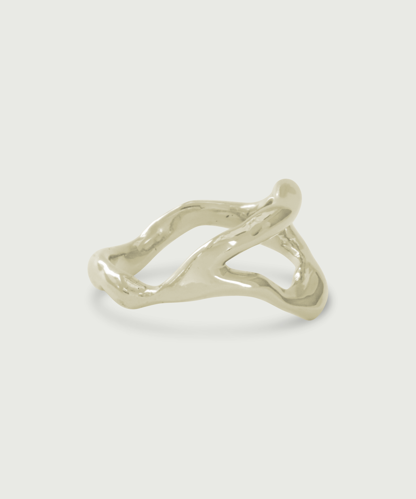 Side view of Chunky Split Root Ring in 18k White Gold Side view of Chunky Split Root Ring in 18k White Gold