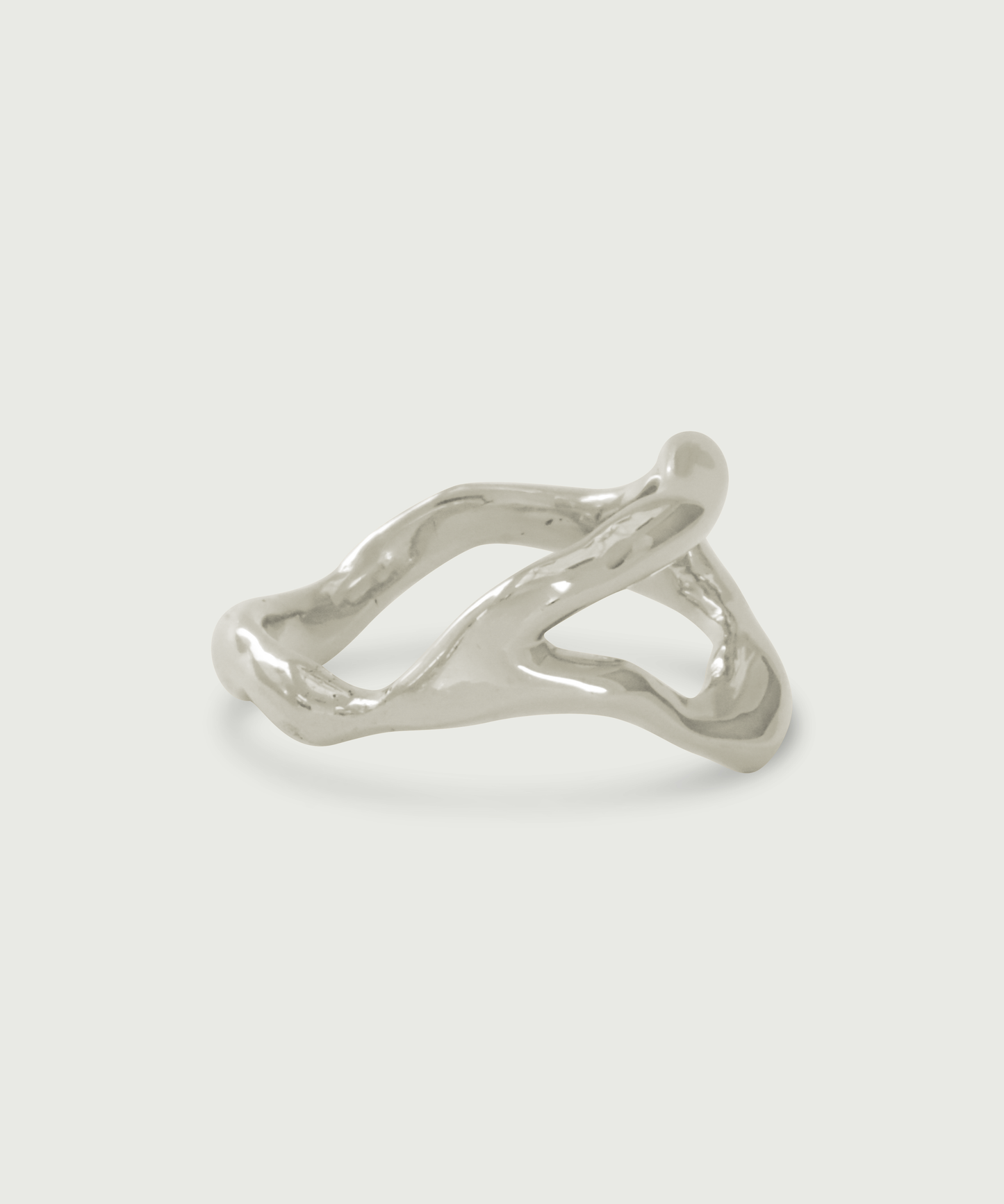 Side view of Chunky Split Root Ring in 14k White Gold Side view of Chunky Split Root Ring in 14k White Gold