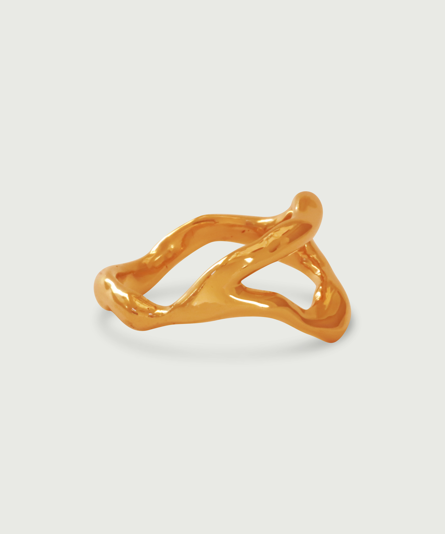 Side view of Chunky Split Root Ring in 18k Rose Gold Side view of Chunky Split Root Ring in 18k Rose Gold