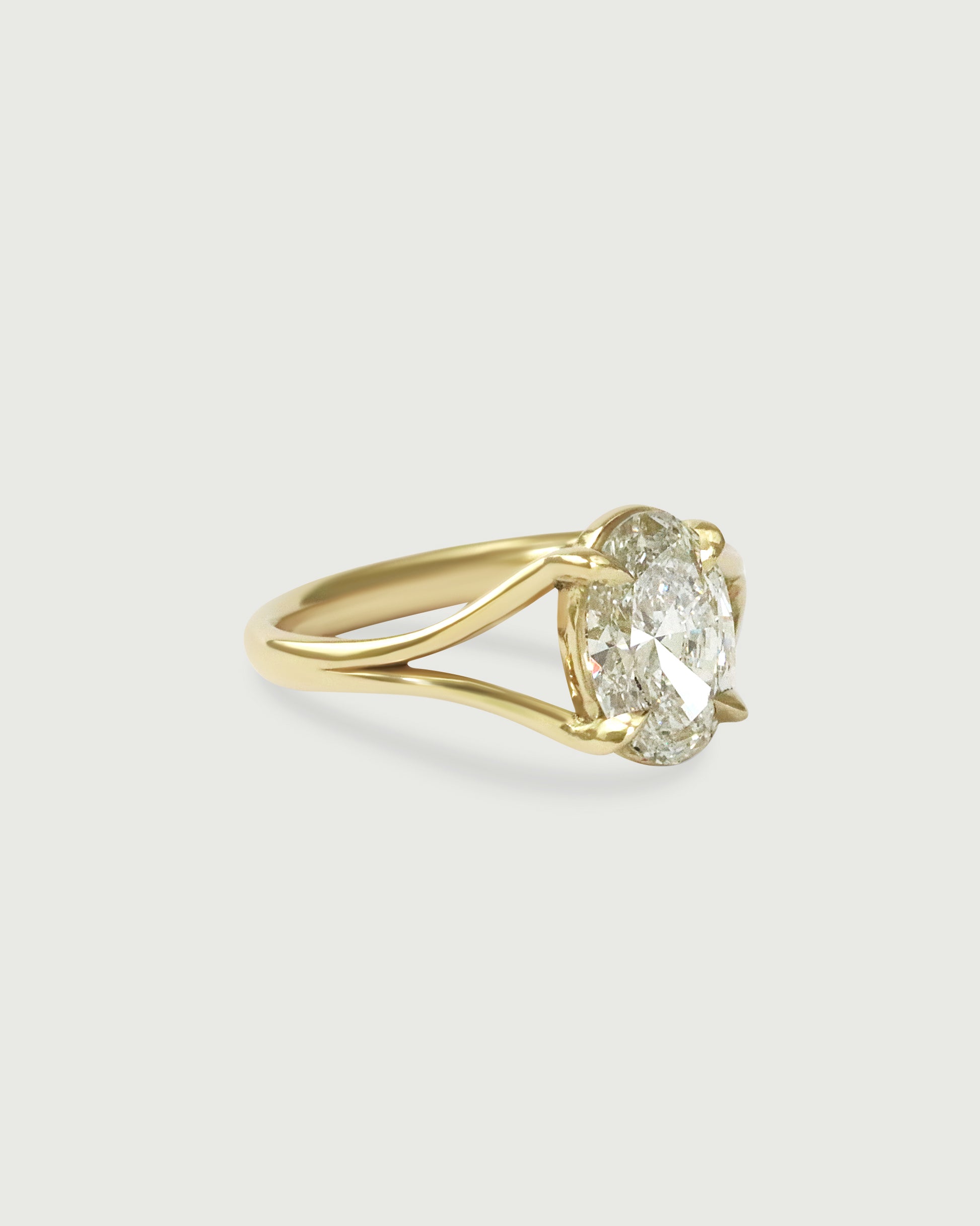 Side view of Tributary Ring in 14k yellow gold by Kestrel Dillon