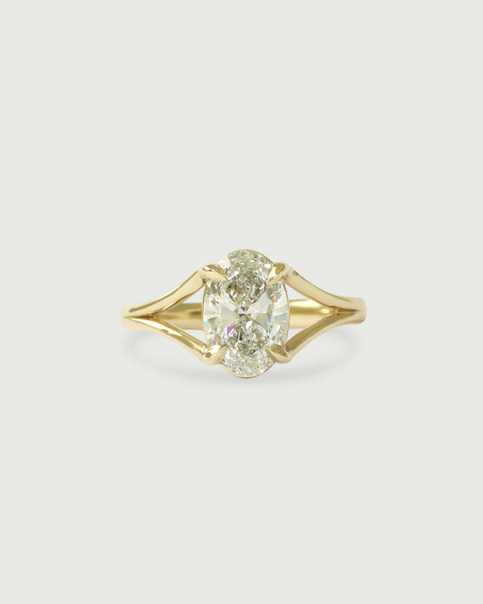 Front view of Tributary Ring in 14k yellow gold by Kestrel Dillon