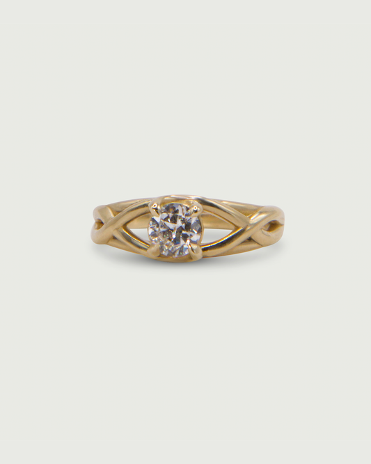 Front view of Twist Solitaire Ring by Kestrel Dillon Jewelry