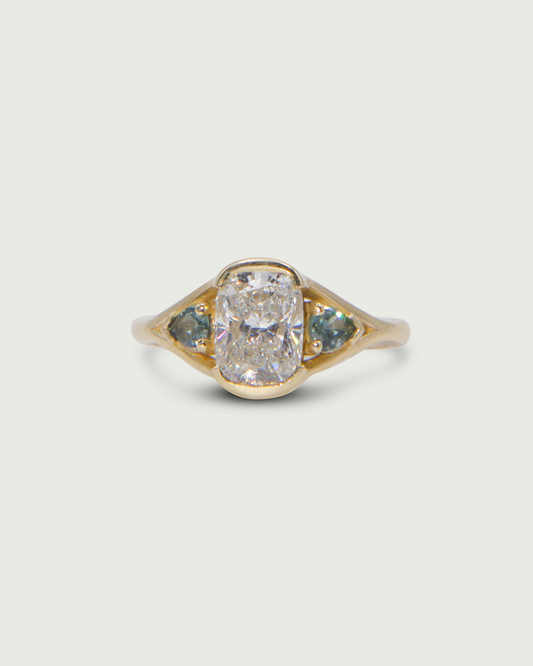 Front view of Triple Tributary Ring by Kestrel Dillon Jewelry