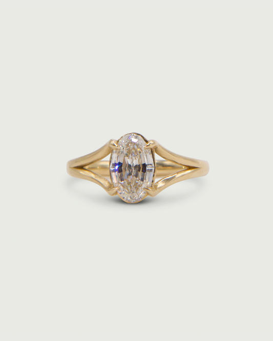 Front view of Tributary Step Cut Ring by Kestrel Dillon Jewelry