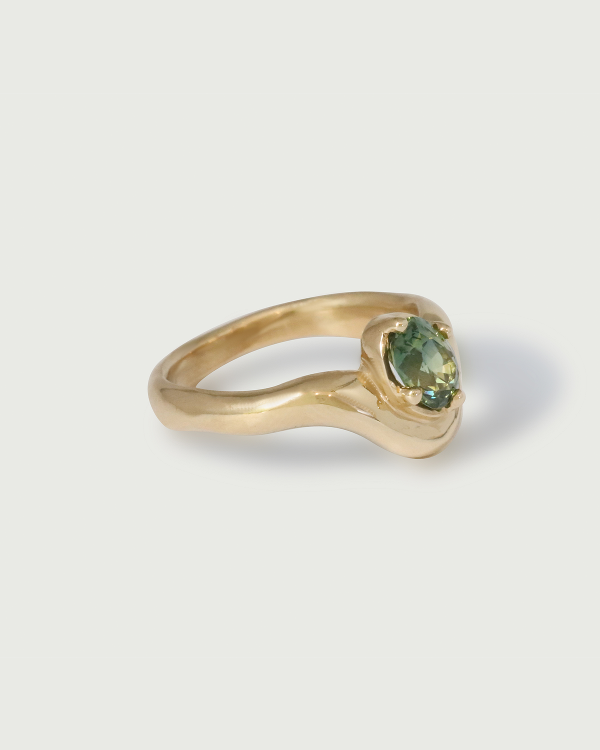 Side view of Sapphire Root Ring by Kestrel Dillon Jewelry