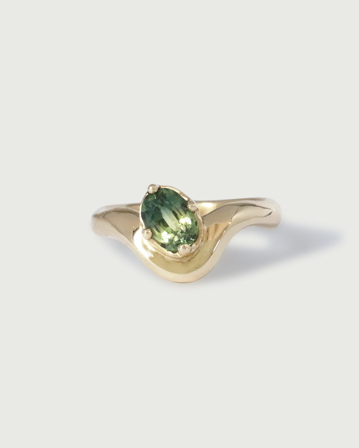 Front view of Sapphire Root Ring by Kestrel Dillon Jewelry