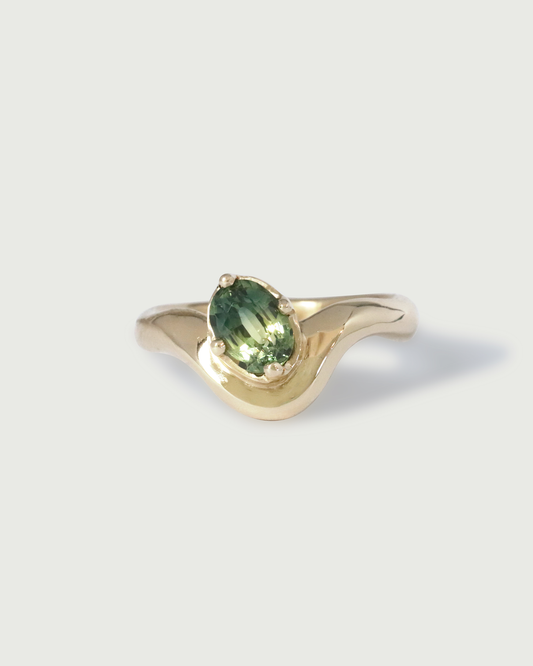 Front view of Sapphire Root Ring by Kestrel Dillon Jewelry