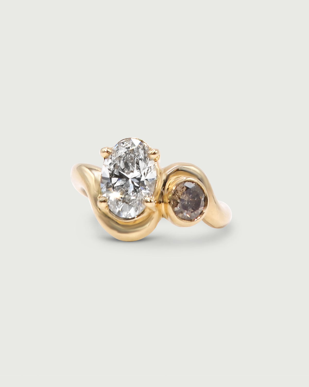 Front view of Dip Toi et Moi Ring by Kestrel Dillon Jewelry