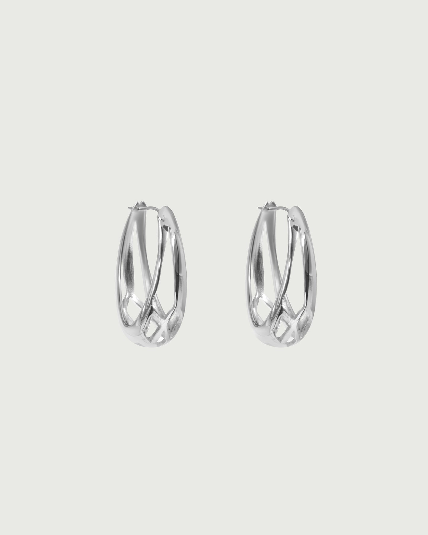 Side view of Cicada Hoops in Sterling Silver