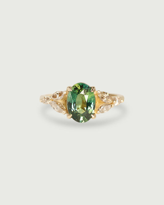 Front view of the Aster Ring by Kestrel Dillon in 14k yellow gold