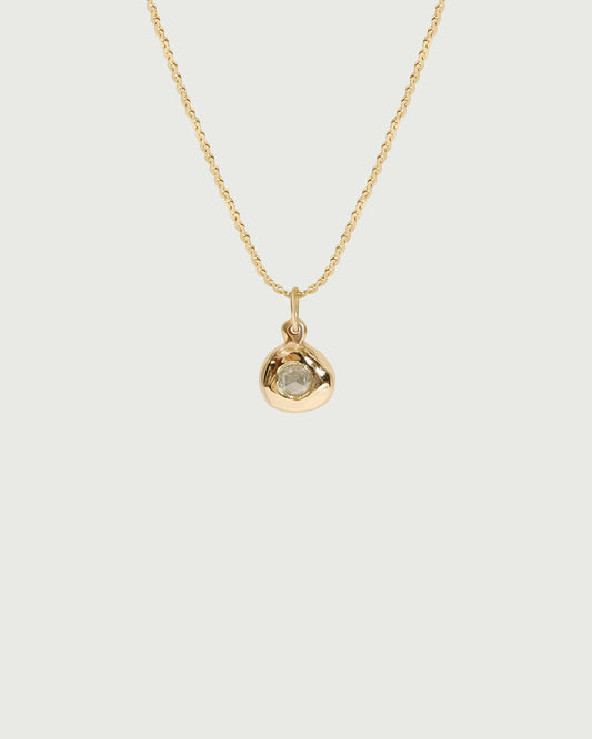 Front view of Star Jelly Pendant with Rose Cut Diamond in 14k yellow gold by Kestrel Dillon