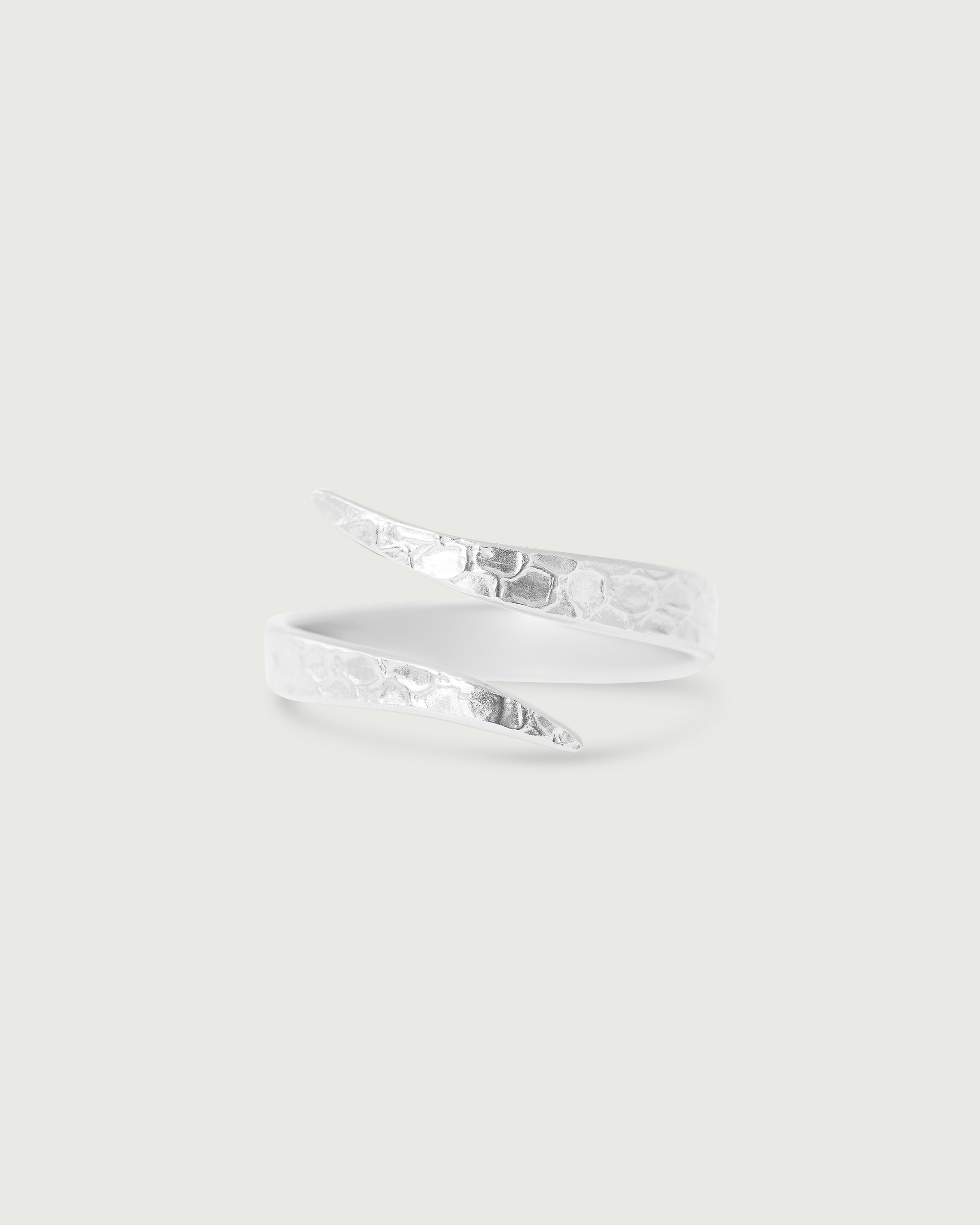 Front view of Snake Spiral Ring in Platinum