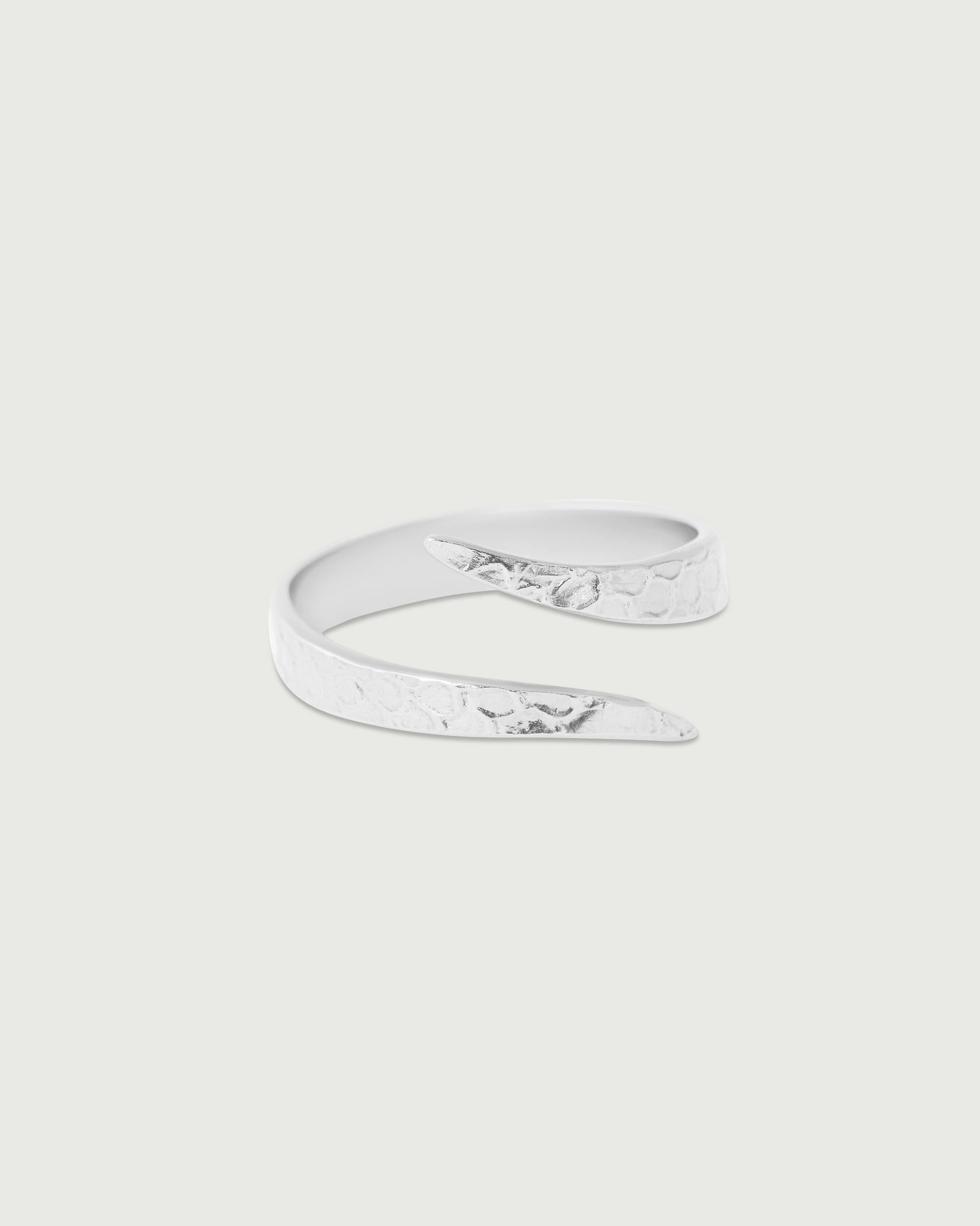Side view of Snake Spiral Ring in Platinum