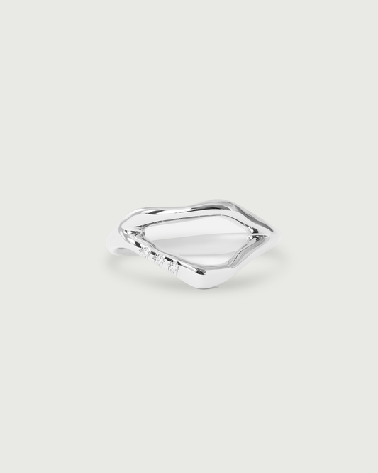Front view of Split Root Ring in Platinum