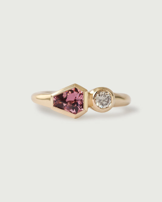 Front view of Warm Toi et Moi Ring in 14k yellow gold by Kestrel Dillon